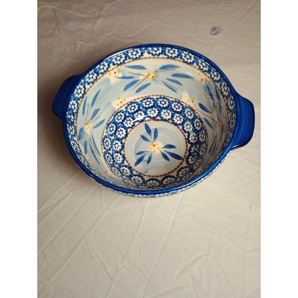 Temp-Tations by Tara-Old World Blue 1.5 Qt. Serving Bowl Lots Of Crazing On Bowl